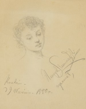 Henryk Siemiradzki (1843 Belgorod near Kharkiv - 1902 Strzalkow), Sketch of a woman's head, 1880