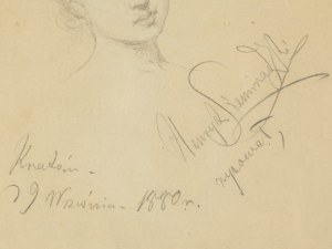 Henryk Siemiradzki (1843 Belgorod near Kharkiv - 1902 Strzalkow), Sketch of a woman's head, 1880