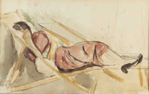 Wojciech Weiss (1875 Leorda, Rumunia - 1950 Kraków), Aneri na leżaku, 1918