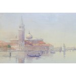 Soter Jaxa Małachowski (1867 Wolanów pod Odessą - 1952 Kraków), Wenecja, widok na kościoły San Giorgio Maggiore i Santa Maria della Salute, 1925