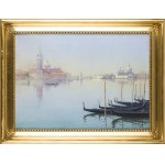 Soter Jaxa Małachowski (1867 Wolanów pod Odessą - 1952 Kraków), Wenecja, widok na kościoły San Giorgio Maggiore i Santa Maria della Salute, 1925