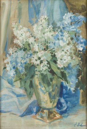 Erno Erb (1878 Lviv (?) - 1943 Lviv), Lilacs in a vase
