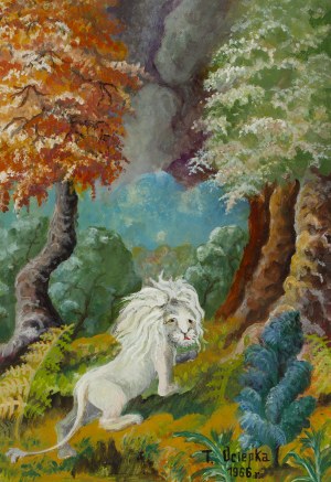 Teofil Ociepka (1891 Janów Śląski - 1978 Bydgoszcz), White Lion, 1966