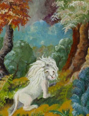 Teofil Ociepka (1891 Janów Śląski - 1978 Bydgoszcz), White Lion, 1966