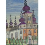 Nikifor Krynicki (1895 Krynica - 1968 Folusz), Widok na kościół