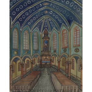 Nikifor Krynicki (1895 Krynica - 1968 Folusz), Wnętrze kościoła, lata 20. XX w.