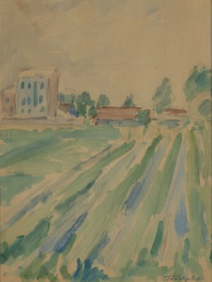 Zbigniew Pronaszko (1885 Żychlin - 1958 Kraków), Landscape with houses