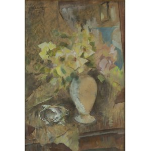 Kazimierz Sichulski (1879 Lwów - 1942 Lwów), Kwiaty w wazonie, 1939