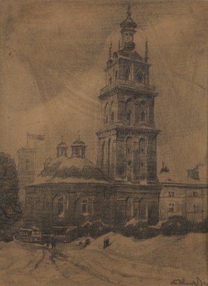 Odo Dobrovolsky (1883 Chernivtsi - 1917 Kyiv), Lviv - Wallachian Church and Korniakt Tower, 1915