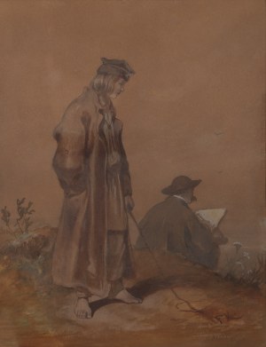 Franciszek Kostrzewski (1826 Warsaw - 1911 Warsaw), Painter and Wanderer, 1860