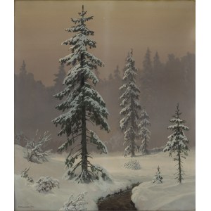 Konstanty Mackiewicz (1894 Małoryta k. Brześcia - 1985 Łódź), Pejzaż zimowy