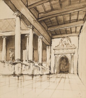 Stanisław Noakowski (1867 Nieszawa near Aleksandrów Kujawski - 1928 Warsaw), Courtyard arcade, 1916