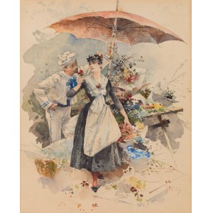 Czesław Jankowski (1862 Warszawa - 1941 Sceaux, Francja), Kwiaciarka i marynarz
