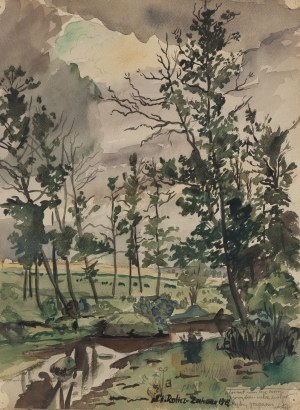 Stanislaw Rolicz (1913 Manchuria - 1997 Sopot), Landscape from Zahorz , 1942