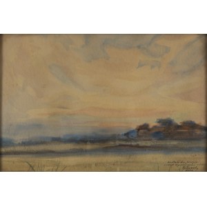 Franciszek Turek (1882 Kraków - 1947 Kraków), Pejzaż z zachodzącym słońcem, 1920