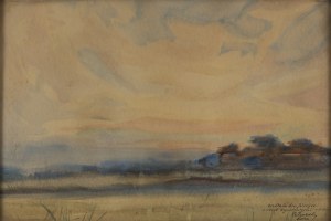 Franciszek Turek (1882 Kraków - 1947 Kraków), Landscape with the Setting Sun, 1920