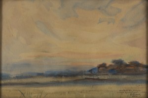 Franciszek Turek (1882 Kraków - 1947 Kraków), Landscape with the Setting Sun, 1920