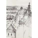 Henryk Dąbrowski (1927 Warszawa - 2006 Warszawa), Panorama z Góry Trzech Krzyży w Kazimierzu Dolnym, 1985