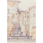 Henryk Dąbrowski (1927 Warszawa - 2006 Warszawa), Piazza della Rotonda w Rzymie, 1965