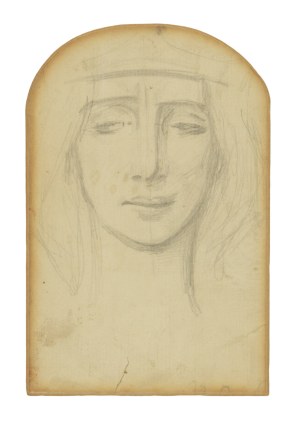 Józef Mehoffer (1869 Ropczyce - 1946 Wadowice), Sancta Virgo (Our Lady of Sorrows) - sketch for a stained glass window for the Wawel Cathedral