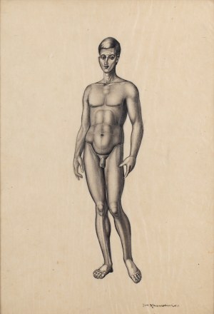 Jan Kaczmarkiewicz (1904 Rawicz - 1989 ), Standing nude
