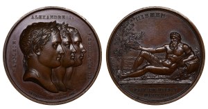 Russian Empire, France, Medal of Napoleon, Alexander I, and Frederick William III - the Niemen, Piece of Tilsit, 1807 year