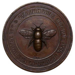 Russian Empire, Table medal, Fellin Estonian Agricultural Society, 1871 year