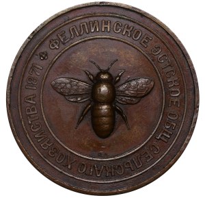 Russian Empire, Table medal, Fellin Estonian Agricultural Society, 1871 year