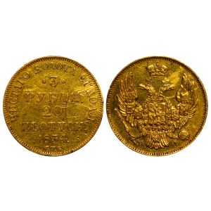 Congress Kingdom of Poland, 3 Roubles/20 Zlotys, 1834 year, SPB-PD