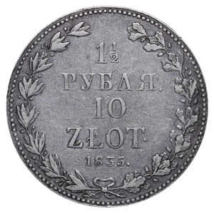 Congress Kingdom of Poland, 1½ Rouble/10 Zlotys, 1835 year, MW