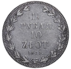 Congress Kingdom of Poland, 1½ Rouble/10 Zlotys, 1835 year, MW