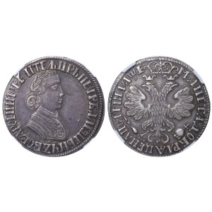 Russian Empire, 1 Poltina, 1705 year, NGC, AU 53