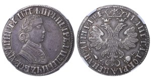 Russian Empire, 1 Poltina, 1705 year, NGC, AU 53