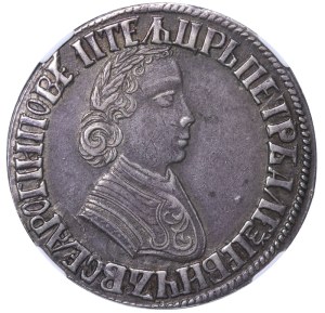 Russian Empire, 1 Poltina, 1705 year, NGC, AU 53