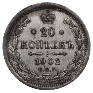 Russian Empire, 20 Kopecks, 1902 year, SPB-AR