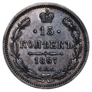 Russian Empire, 15 Kopecks, 1887 year, SPB-AG