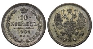 Russian Empire, 10 Kopecks, 1902 year, SPB-AR