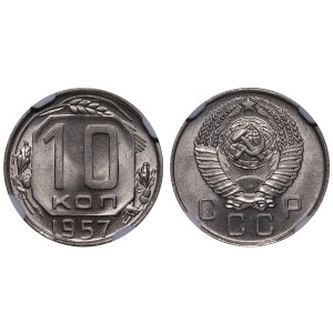 Soviet Union, 10 Kopecks, 1957 year, NGC, MS 64