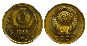 Soviet Union, 3 Kopecks, 1965 year, NGC, MS 64