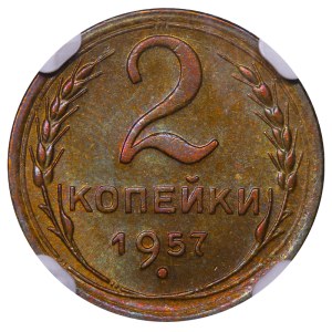 Soviet Union, 2 Kopecks, 1957 year, NGC, MS 65