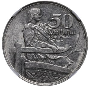 Latvia, 50 Santimu, 1922 year, NGC, AU DETAILS