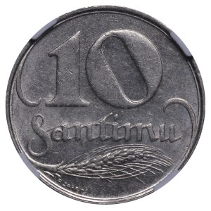 Latvia, 10 Santimu, 1922 year, NGC, MS 63