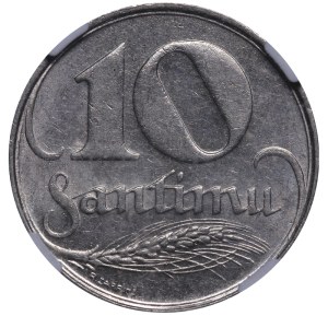 Latvia, 10 Santimu, 1922 year, NGC, MS 63