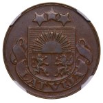 Latvia, 5 Santimi, 1922 year, NGC, AU 55 BN