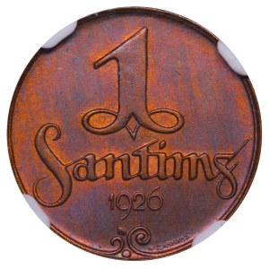 Latvia, 1 Santims, 1926 year, NGC, MS 64 RB