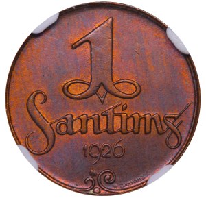 Latvia, 1 Santims, 1926 year, NGC, MS 64 RB