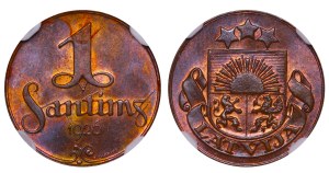 Latvia, 1 Santims, 1926 year, NGC, MS 64 BN