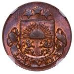 Latvia, 1 Santims, 1926 year, NGC, MS 64 BN