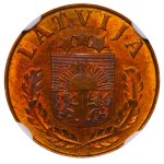Latvia, 1 Santims, 1937 year, NGC, MS 63 RB