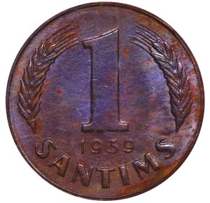 Latvia, 1 Santims, 1939 year, PCGS MS64BN